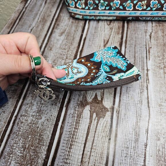 Vera Bradley small toggle tote and wallet set in retired Java blue floral print - Picture 3 of 11